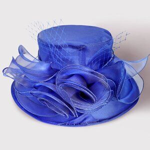 - Bow Mesh Accented Tea Party Organza Dressy Hat